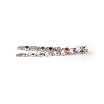 Rose - Negative Ion Bracelet, Stainless Steel with Pink Swarovski Crystals